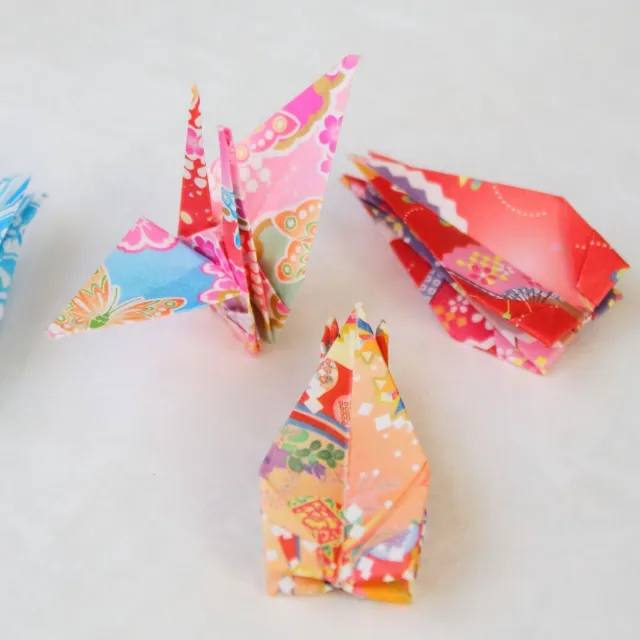 Japanese Washi Chiyogami Paper Crane shower, 100 Handmade Origami Cranes