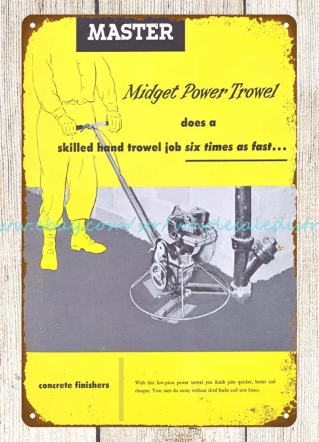 Master Midget Power Trowel tools metalwork woodwork metal tin sign  art prints