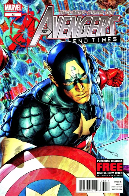 Avengers #32 End Times, Captain America Signed Artist Brandon Peterson