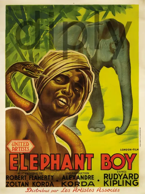 Repro Deco Affiche Cine Elephant Boy Zoltan Korda Boa Sur Papier 310 Ou 190 Grs