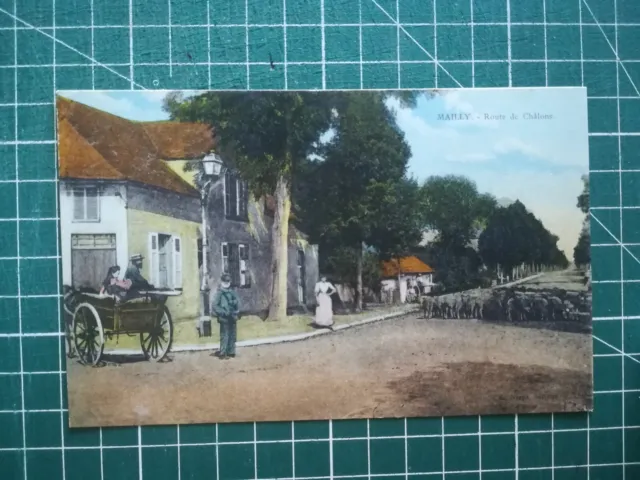 vc127 CPA WW1 Camp de Mailly - Road de Châlons - Animated Sheep Cart