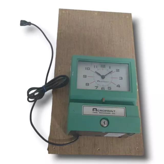 Vintage Acroprint Time Clock Manual Punch Industrual Office 150nr4 No