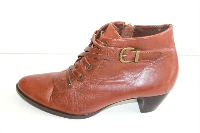 SAN MARINA  Bottines Boots Cuir Marron Doublées Cuir T 37 TBE 3