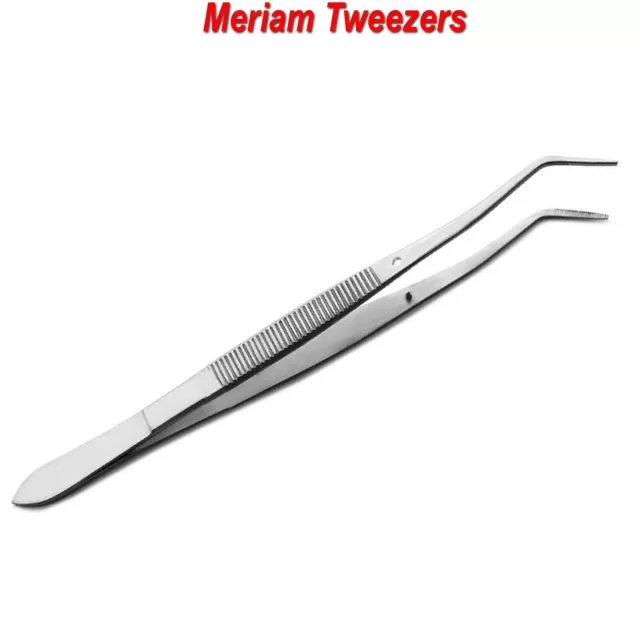 Meriam Pinzette gebogen Dental Zahnarzt Zahnpinzette 16 cm Chirurgische NEU 2