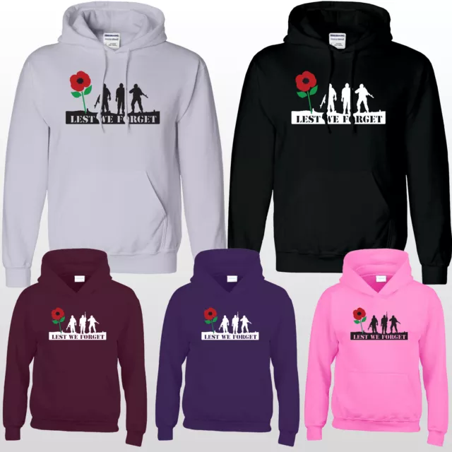 Remembrance Day Poppy Mens Hoody LEST WE FORGET The Royal British Legion Hoodie