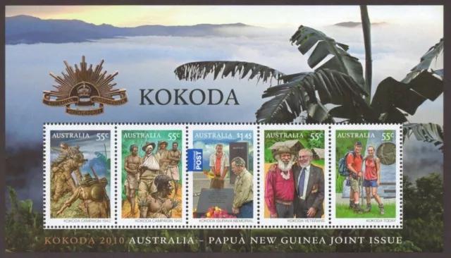 2010 Australia KOKODA Joint Issue Papua New Guinea MUH Mini Sheet Stamps