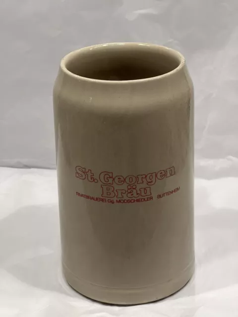 Vintage St GEORGEN BRAU 1L Stoneware Beer Mug- - Germany ~ST360