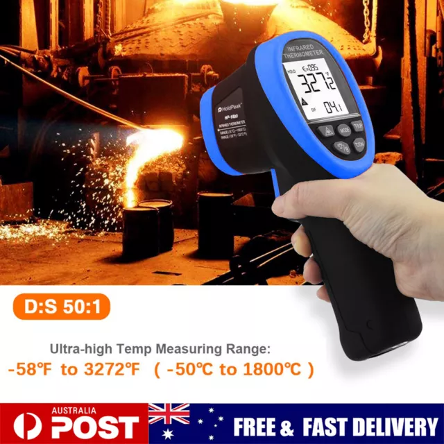 Non-Contact Digital IR Infrared Thermometer High Temperature Gun -50℃ to 1800℃