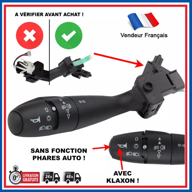 Commande Commodo Commutateur prévu pour 206 207 307 1007 avec Klaxon 96477533XT