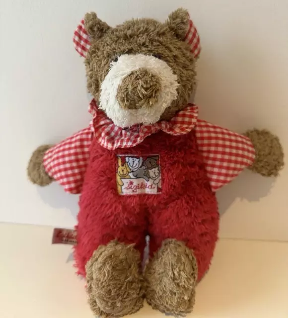 Sigikid Bär Teddybär rot Karo Frottee Kuscheltier Stofftier ca. 27 cm