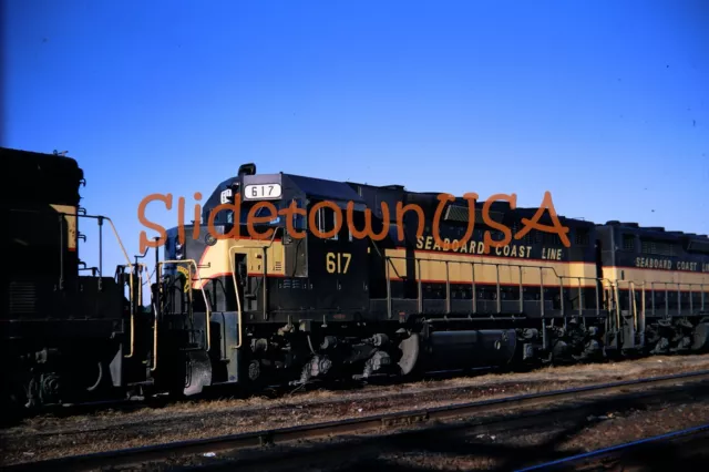 Vtg 1967 Train Slide 617 Seaboard Coast Line Engine Raleigh NC X3D135