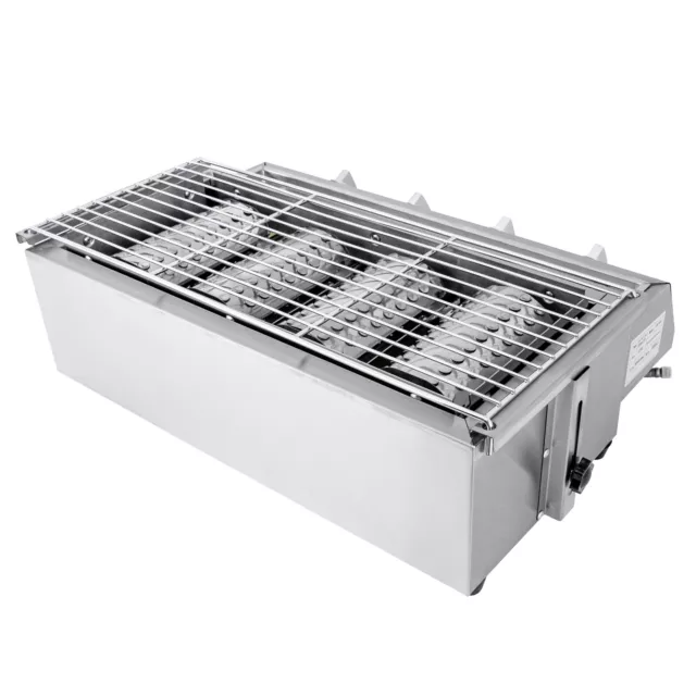 Edelstahl Brenner 4-Flammen LPG Gasgrill Gasbräter Gas Grill Gastro Tischgrill 12