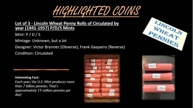 1909-1958 Lincoln Wheat Penny Rolls - Wheat Cent Lots of 3
