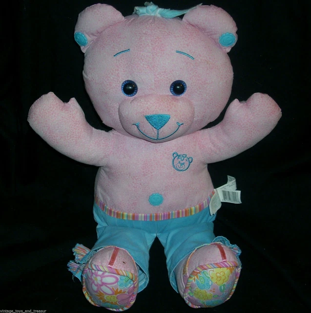 17& PINK BLUE Doodle Teddy Bear Draw Color Marker Stuffed Animal Plush
