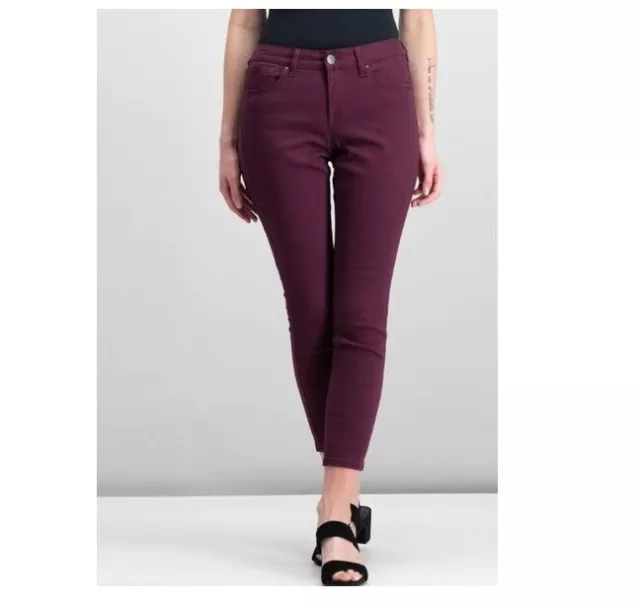 Style & Co Womens 16 Berry Jam Mid Rise Curvy Fit Skinny Leg Pants Jeans NWT