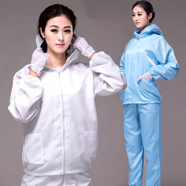 Unisex ESD-Safe Anti-static LAB Smock Clothes Coats together with Trousers & Hat