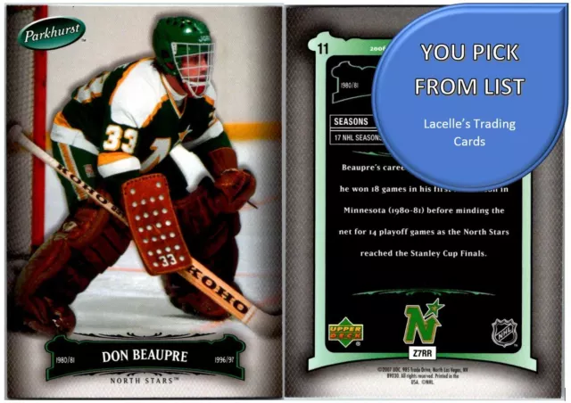 2006-07 Upper Deck Parkhurst UD NHL Hockey Cards - U-Pick From List