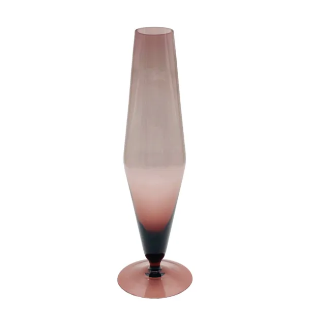 Vase lila Glas H 20,6 cm Mid Century Vintage 60er 70er Jahre