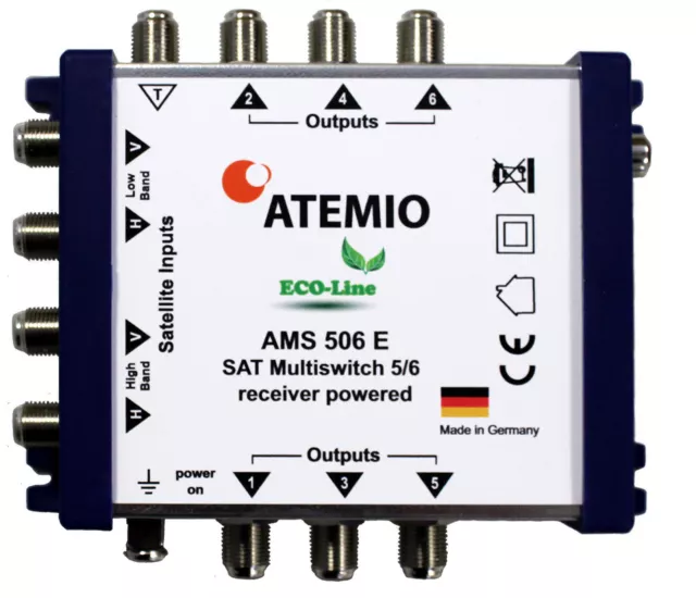 ATEMIO AMS506E Multischalter ECO-Line 5/6 (1 Satellit auf 6 Teilnehmer)
