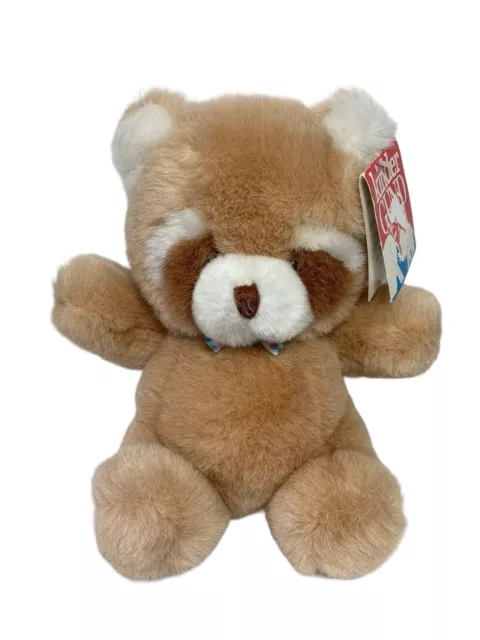 Kinder Gund Kinder Zoo Bear Red Panda 7" Stuffed Plush Beige with Tags Bow 1917