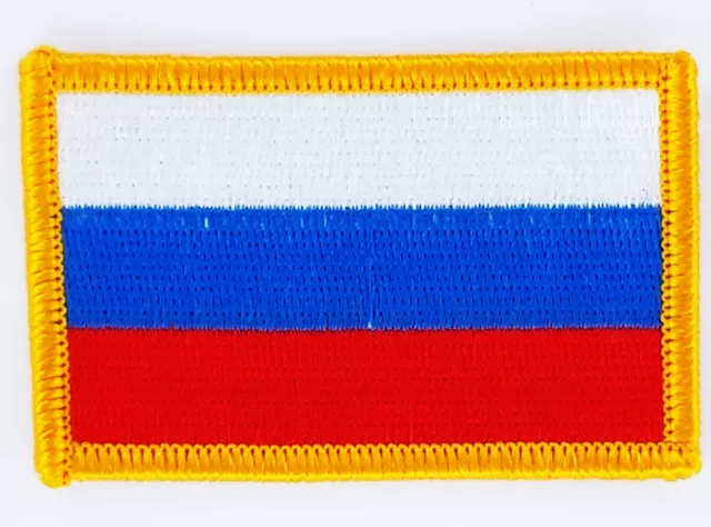 Patch Ecusson Brode Drapeau Russie Insigne Thermocollant Neuf Flag Patche