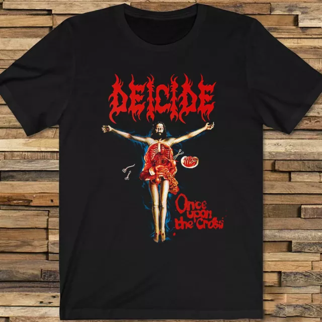 Hot Deicide Once Upon The Cross Shirt Hip Hop Black T-Shirt