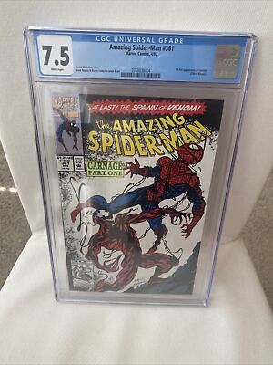 Amazing Spider-Man #361 CGC VF- 7.5 White Pages Newsstand Variant 1st Carnage!