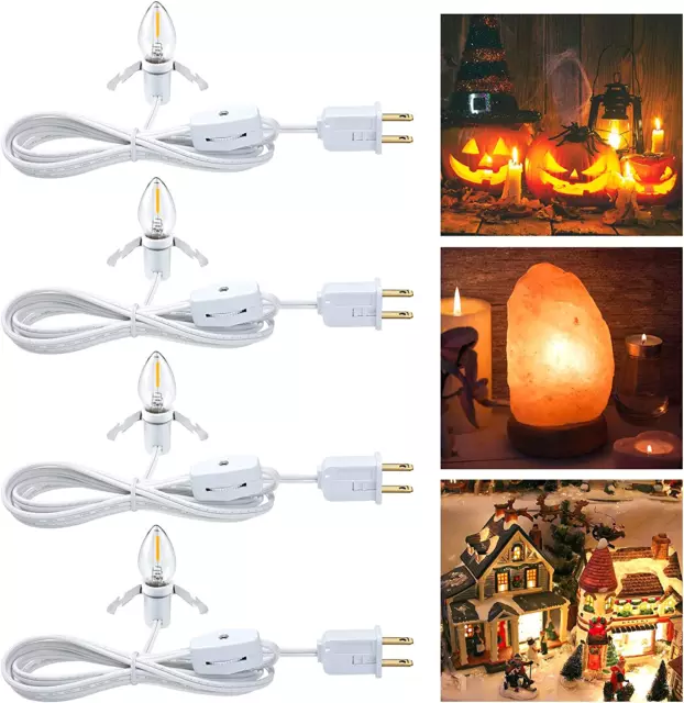 Accessory Cord with One LED Light Bulb, 6FT Blow Mold Lights with on and off Swi