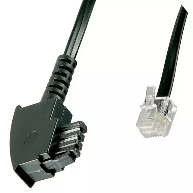 3 m Universal Telefon-Kabel, TAE F auf RJ11 Stecker für nahezu alle Fabrikate