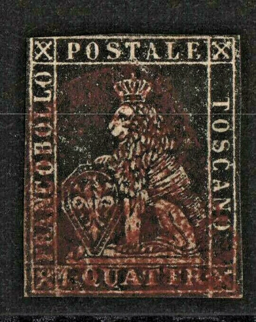 Timbre Italie Italy Stamp Toscane N 10 Y&T 1857 Oblitération Rouge
