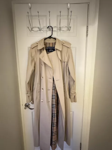 BURBERRY BRIT Tan Khaki Cotton Double Breasted Belted Trench Jacket Coat