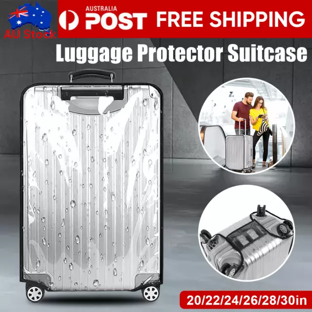 Transparent Waterproof PVC Travel Luggage Protector Suitcase Cover 18"-30" AU