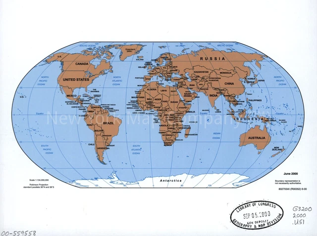 2000 MAP| POLITICAL world map| Earth|World Maps Map Size: 18 inches x ...