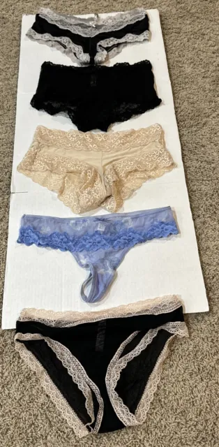 Gilligan & O'Malley Sheer Thong Boy Shorts Bikini Panties Size 6 Sexy Alluring