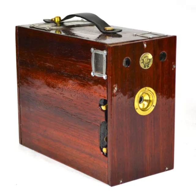BOX CAMERA HOUGHTON KLITO 117 yr. old ANTIQUE C. 1905 CUSTOM PADAUK WOOD