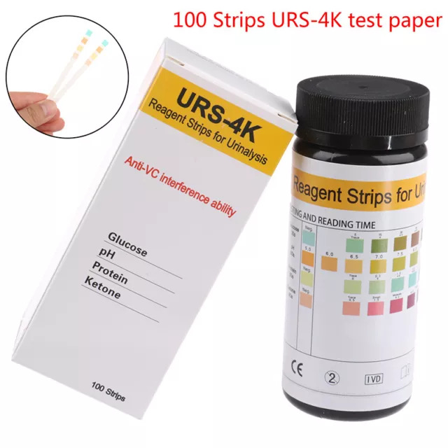 100 Strips URS-4K Glucose pH Protein Ketone Urine Test Paper Strips Urinary T^ST
