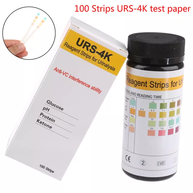 100 Strips URS-4K Glucose pH Protein Ketone Urine Test Paper Strips Urinary T@^C