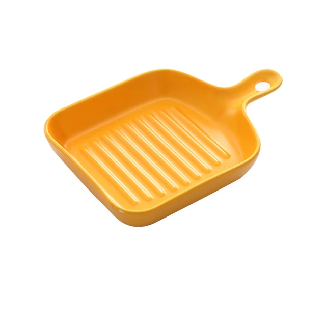 Bandeja para hornear rectangular cazuela de cerámica plato pastel sartén de frutas cuadrada