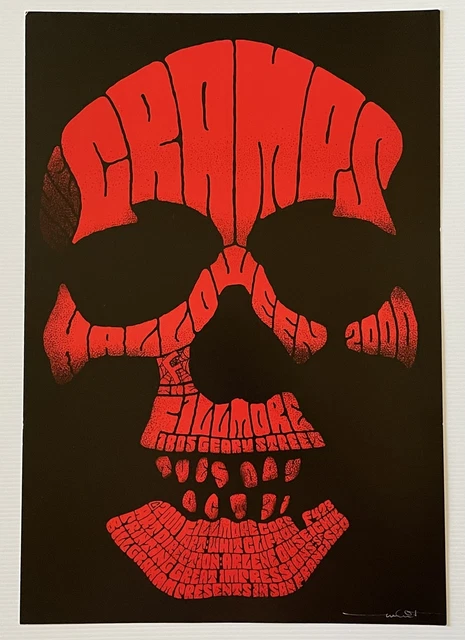 The Cramps Concert Poster 2000 SIGNED By Whit Clifton F-428 Fillmore The Cramps Concert Poster 2000 SIGNED By Whit Clifton F-428 Fillmore