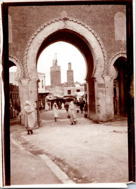 Morocco, Fez, Porte de la Medina Vintage Print Citrate Print 6x9 Circa 1