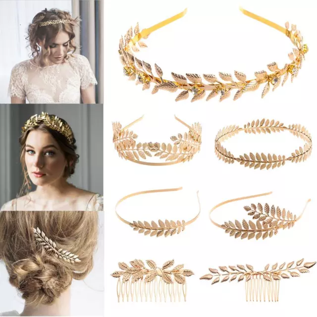 Bandeau De Cheveux Rétro Pour Femmes En Métal Feuille D'or Pour Mariage F