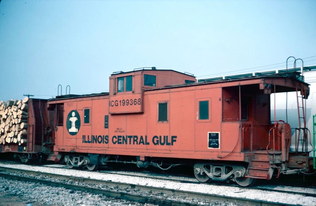 Rare 1978 Original Kodachrome Slide Icg Illinois Central Caboose #199368 Jax Ms