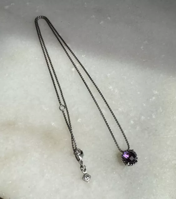 AUTHENTIC DAVID YURMAN Chatelaine Amethyst Necklace with Sterling ...