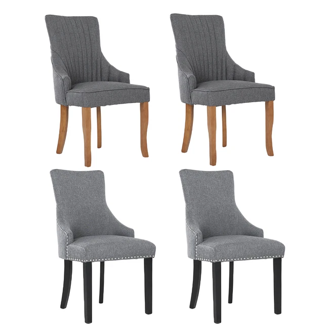 SET OF 2 Upholstered Dining Chairs Mid Century Modern Side Accent Chair