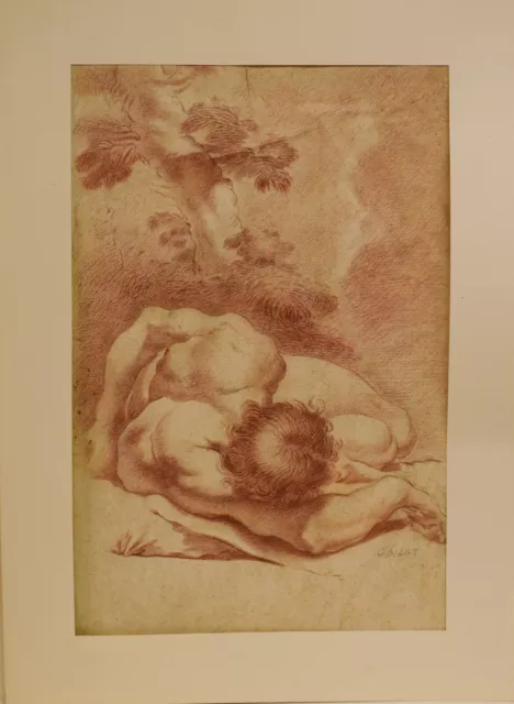 Drawing dessin DISEGNO ANTICO  a  SANGUIGNA  su carta vergellata 1700