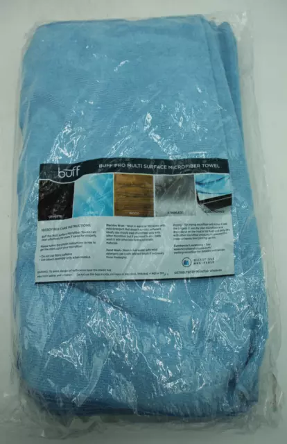 Buff Pro Multi-Surface Microfiber Towel 12 Pack Blue Large 16"x16" - New