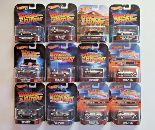 HOT WHEELS RETRO ENTERTAINMENT LOT of 12 Assorted Back to the Future