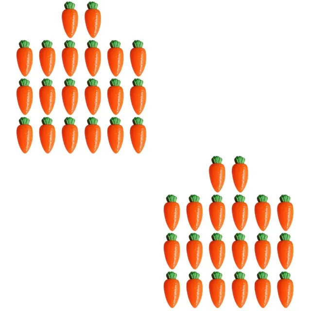 40 piezas accesorios de zanahoria cuentas polímero arcilla de Pascua espalda plana artesanías
