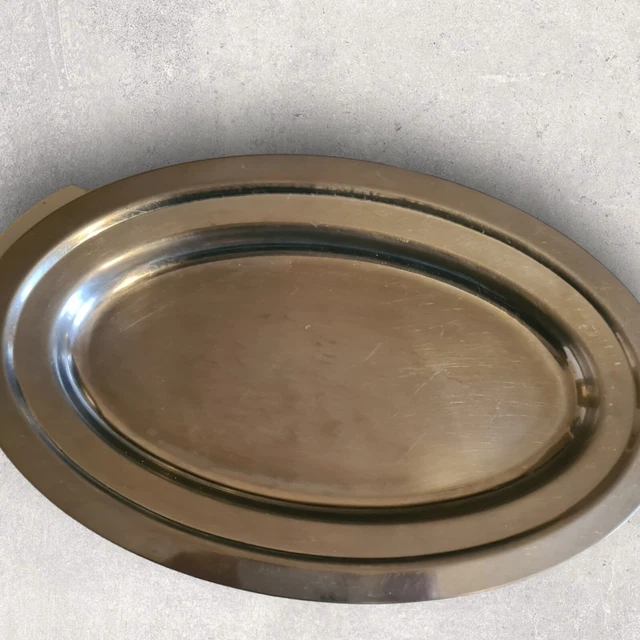ANCIEN PLATEAU/PLAT OVALE En INOX 18/8-33 Cm Made In France Stainless - Foto 4