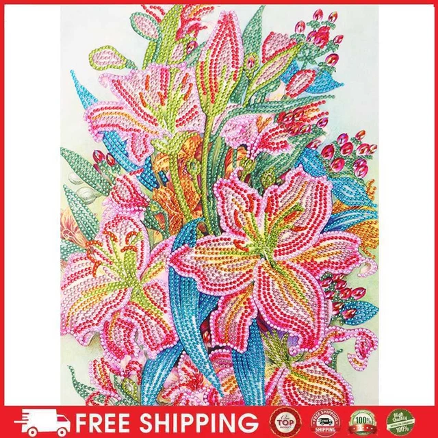 liuwei 5D-Diamant-Malerei-Set, Lilien-Zeichnung, DIY, Teil-Spezialform, Diamant-